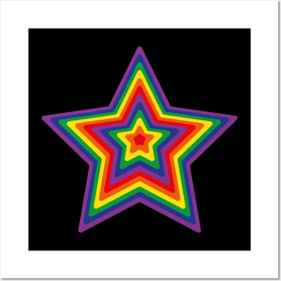 Rainbow Star Posters and Art